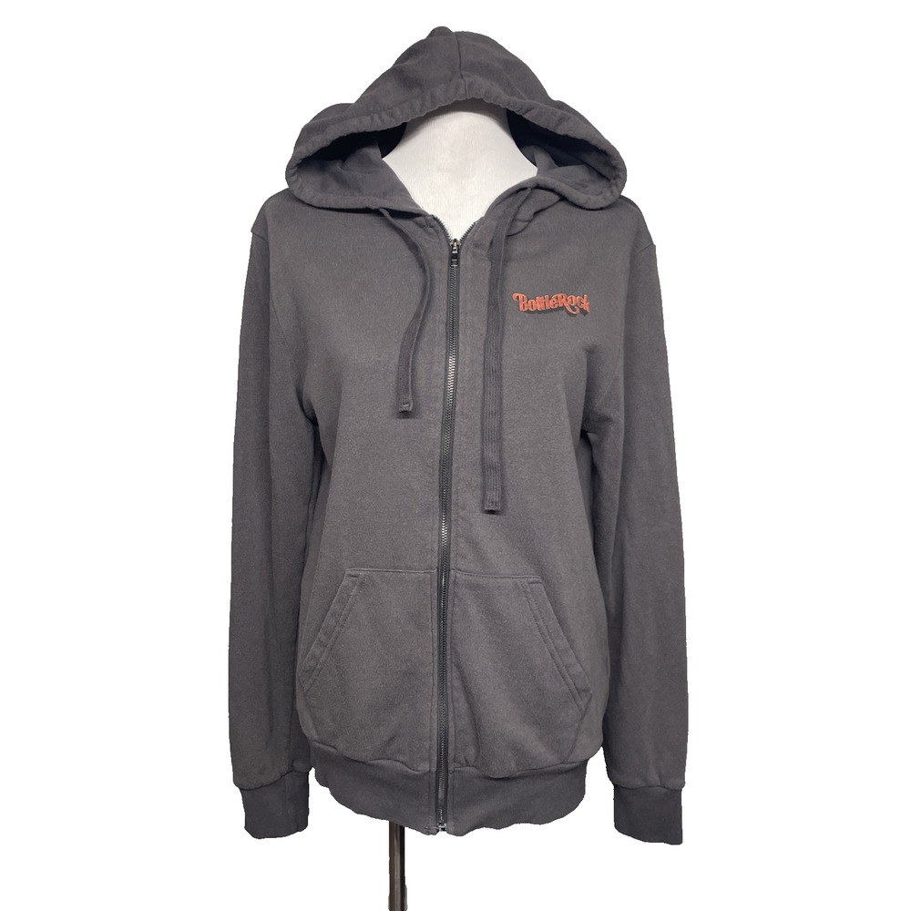 BottleRock Napa Valley 2025 Festival Hoodie Gray Zip Women M Green Day Official